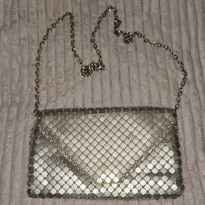 Charming Charlie Gold Mesh Clutch